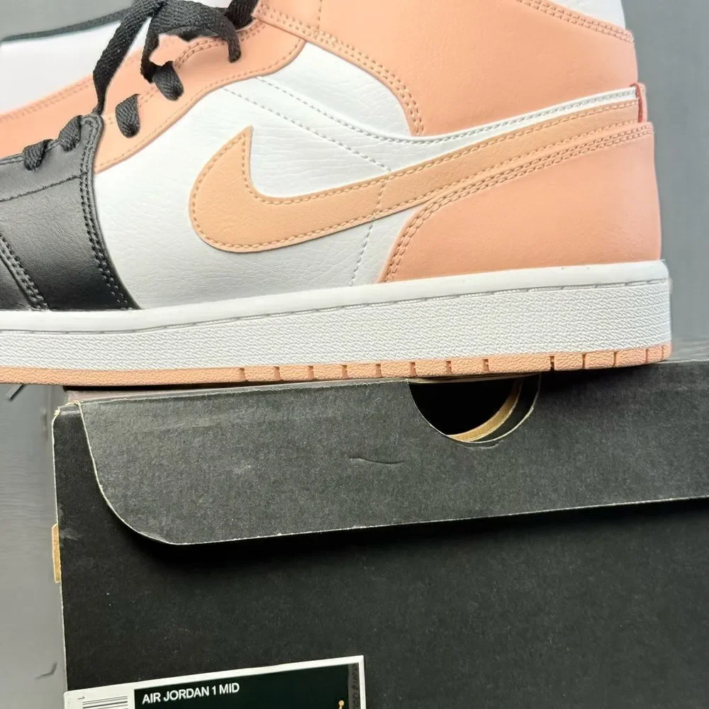 Jordan 1 Mid Arctic Orange Black Toe sneaker shoes men’s size 11
